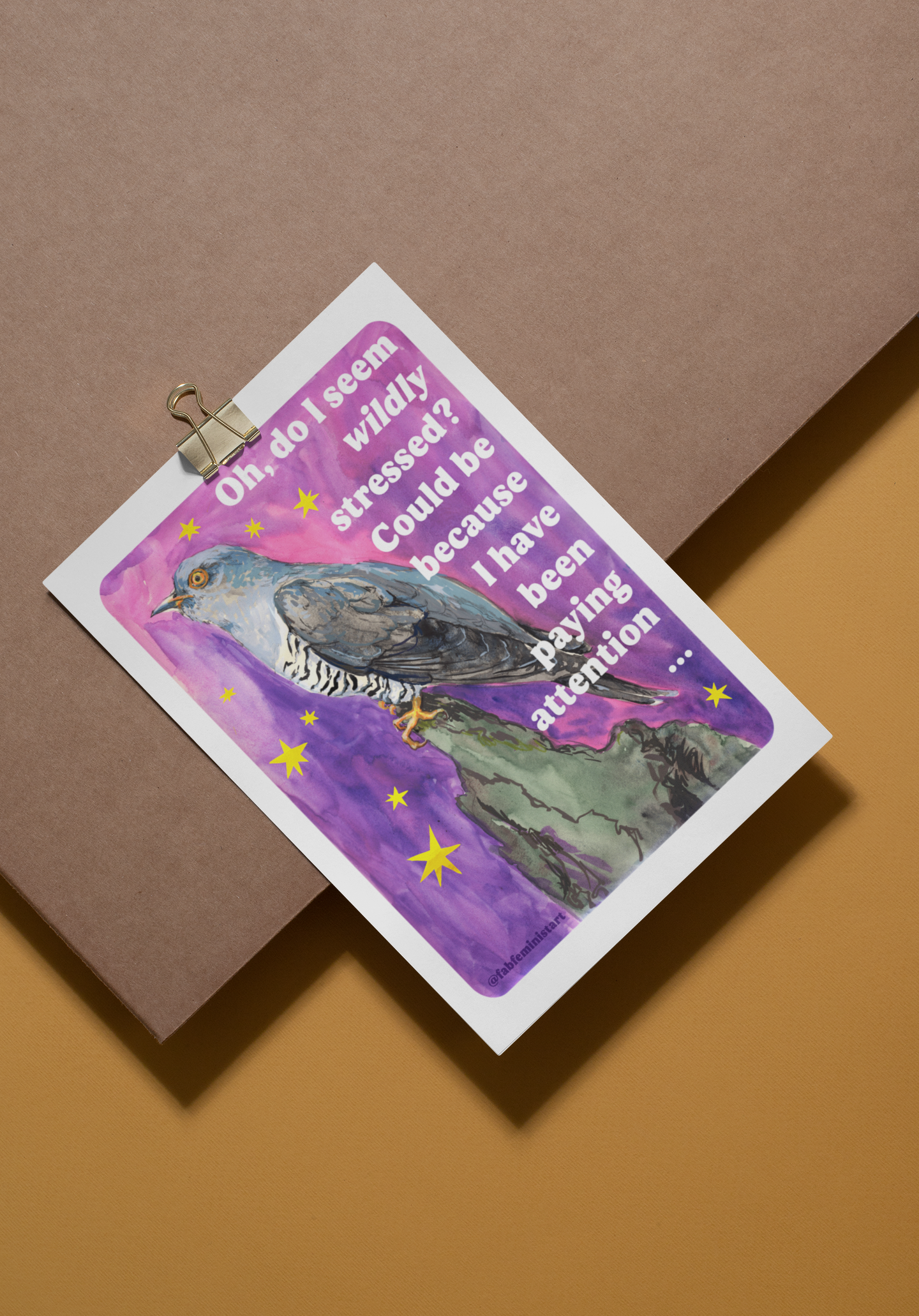 Oh, do I seem wildly stressed? Could be because I have been paying attention: feminist print