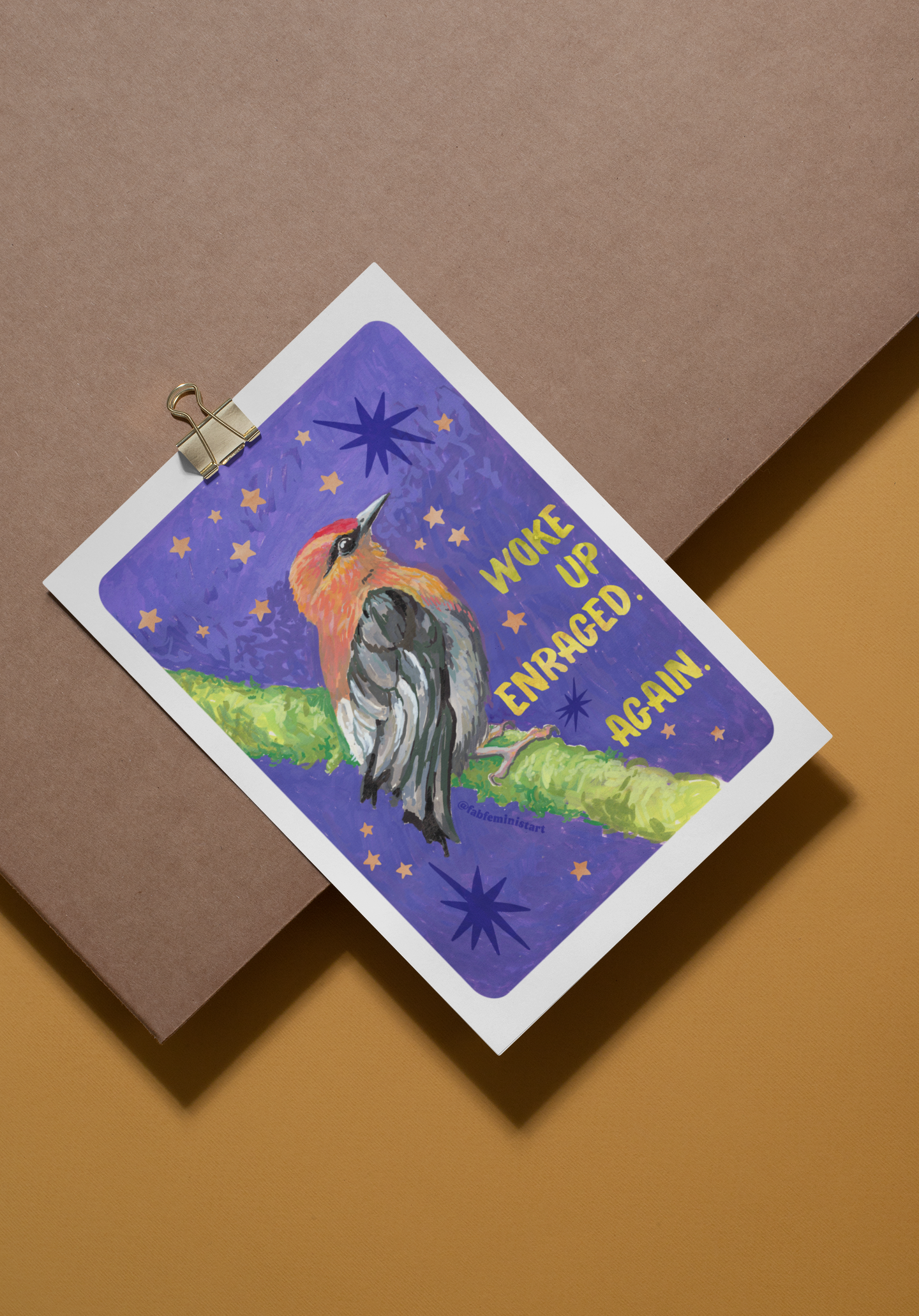 Woke Up Enraged Again: Bird Art Print