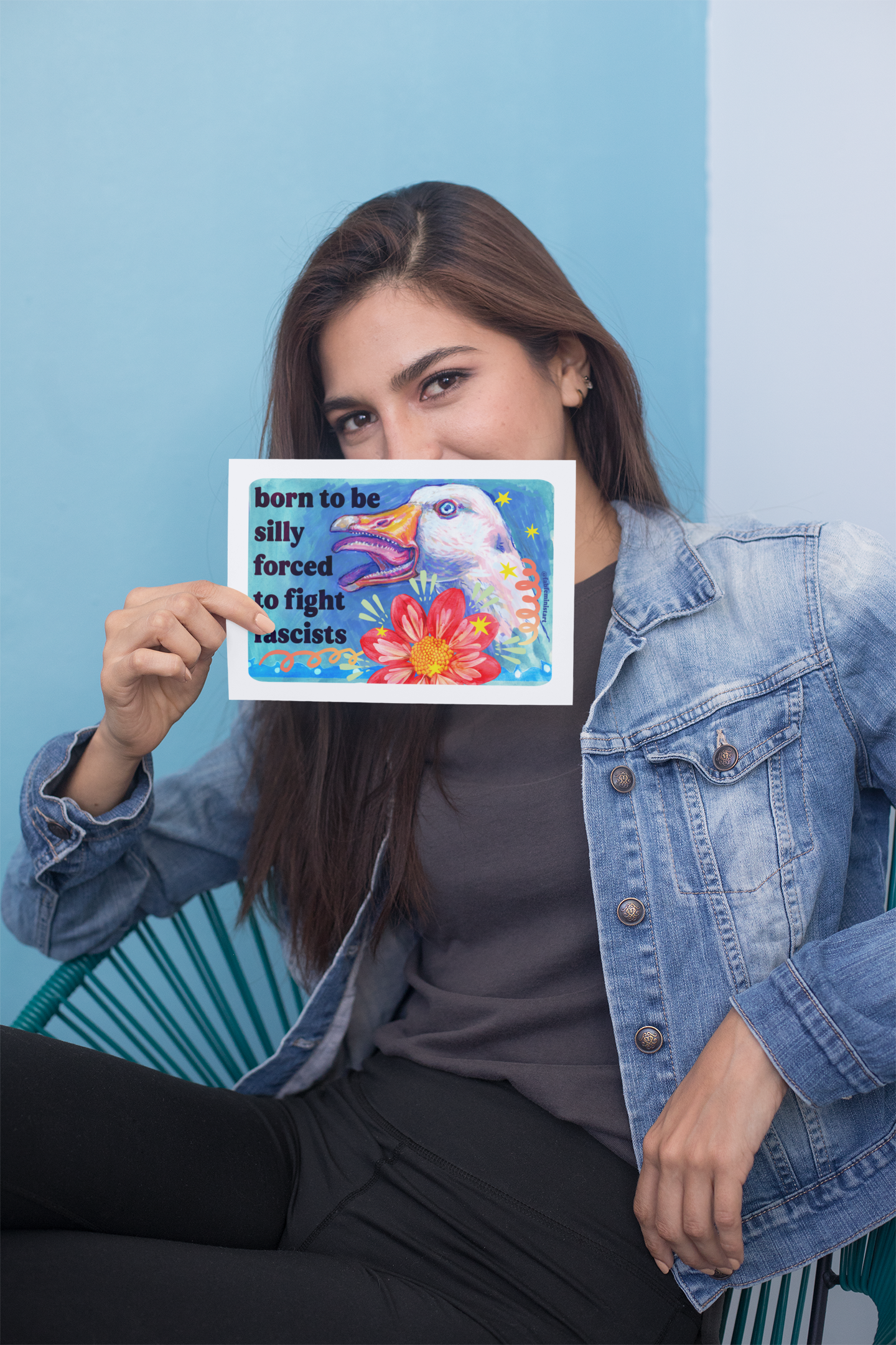 Born to Be Silly Forced to Fight Fascists : Feminist Art Print