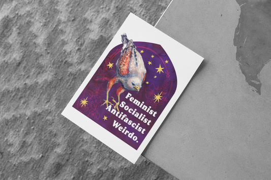 Feminist Socialist Antifascist Weirdo Poster: Feminist Art Print