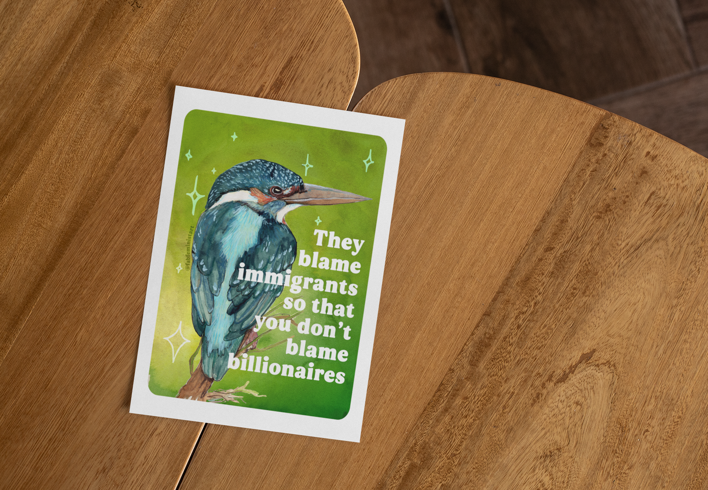 They blame immigrants so that you don’t blame billionaires: Art Print