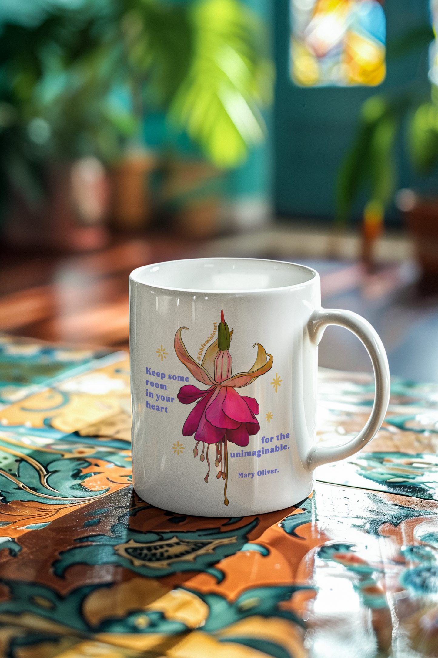 Keep some room in your heart for the unimaginable, Mary Oliver: Feminist Mug