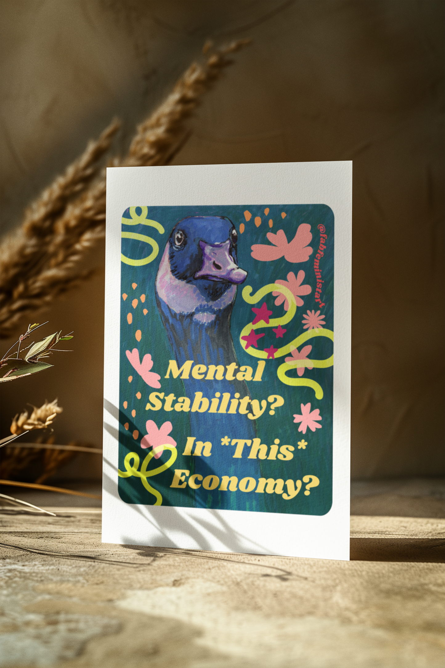 Mental Stability In This Economy: Feminist Art Print