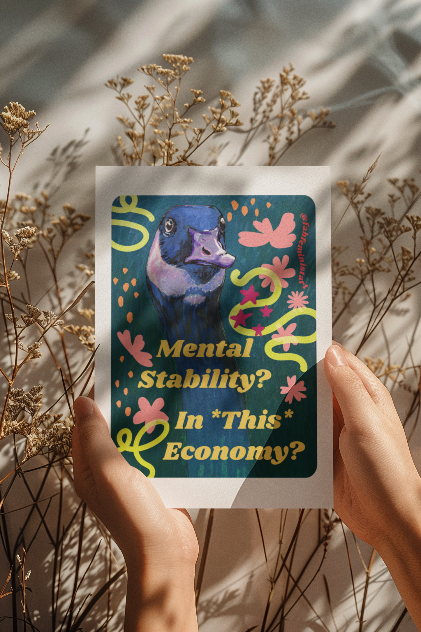 Mental Stability In This Economy: Feminist Art Print