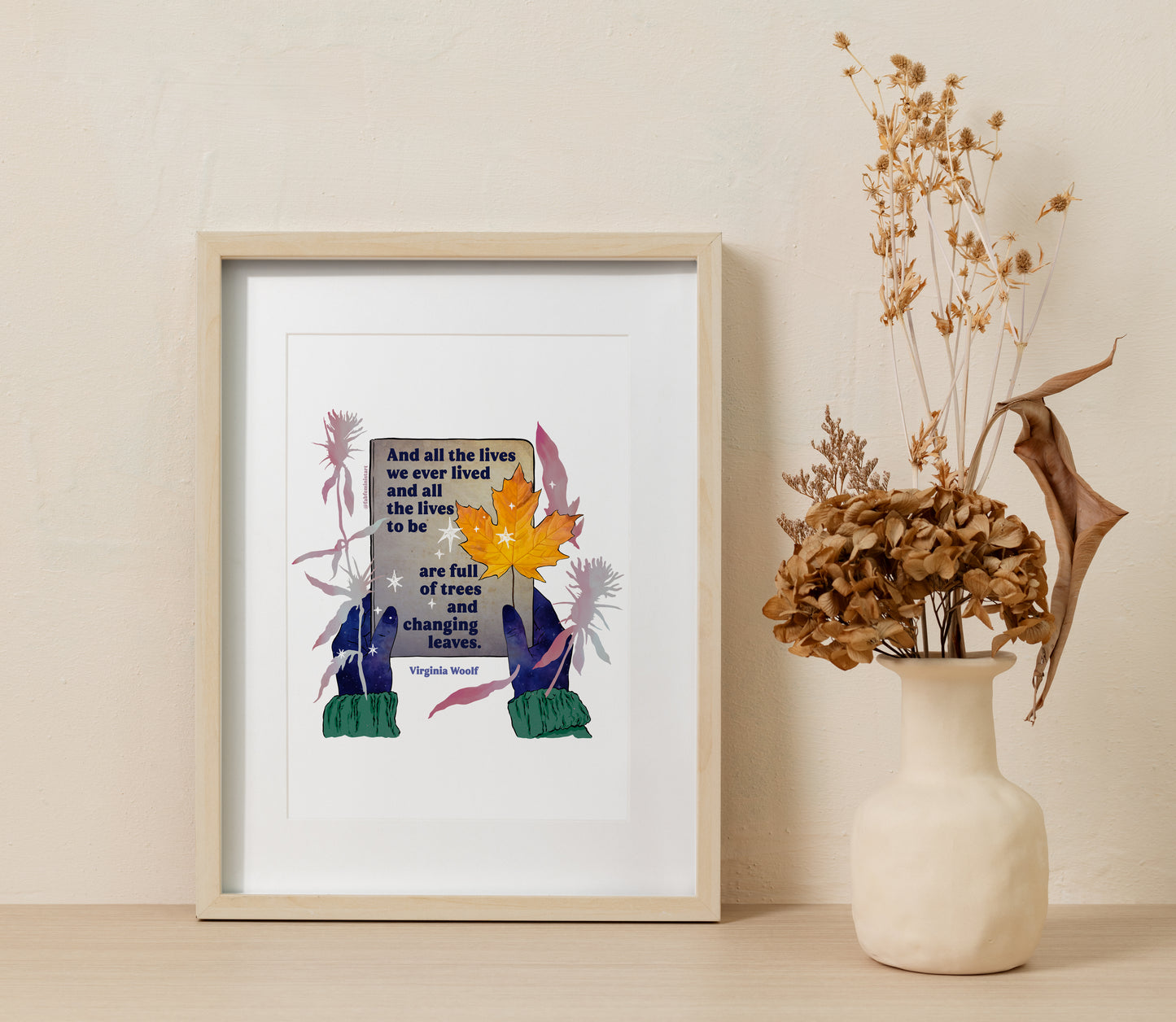 And all the lives we ever lived and all the lives to be are full of trees and changing leaves, Virginia Woolf: Feminist Art Print