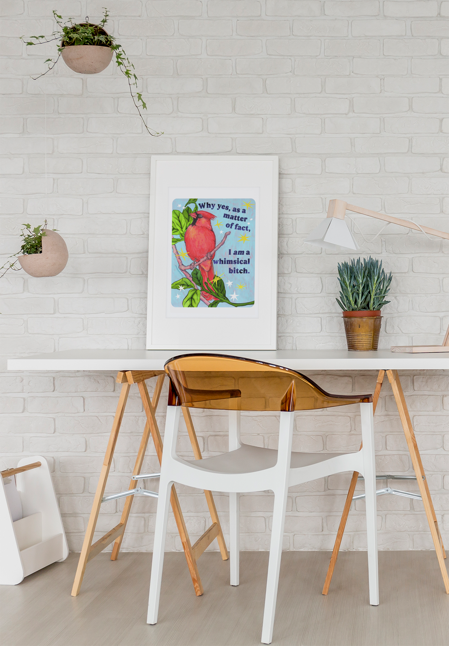 Why yes, as a matter of fact, I am a whimsical bitch: Feminist Art Print
