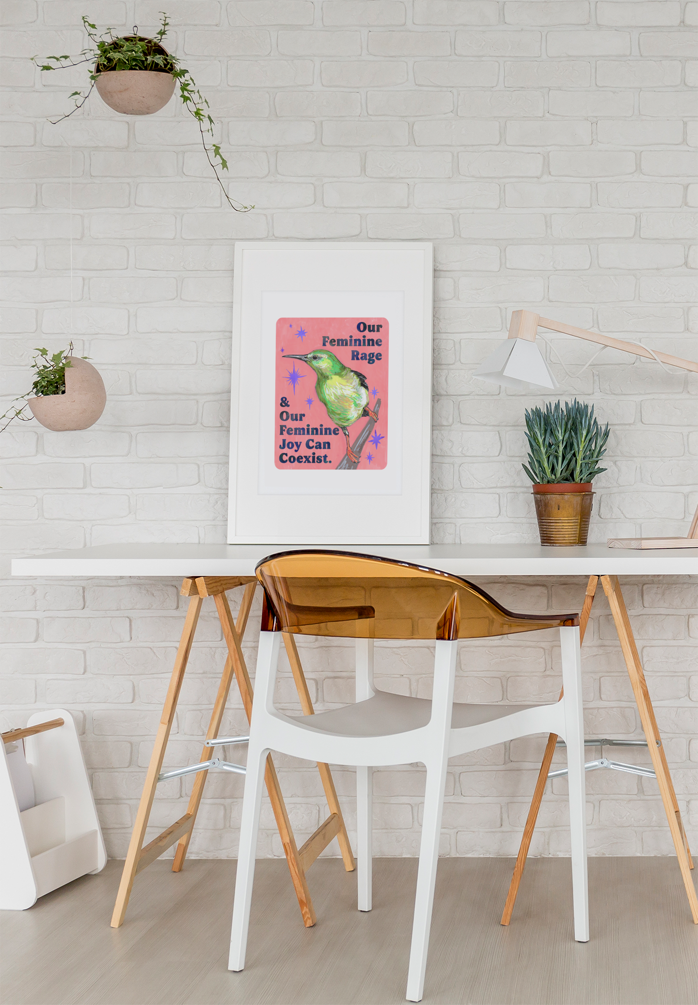 Our Feminine Rage & Our Feminine Joy Can Coexist: feminist art print