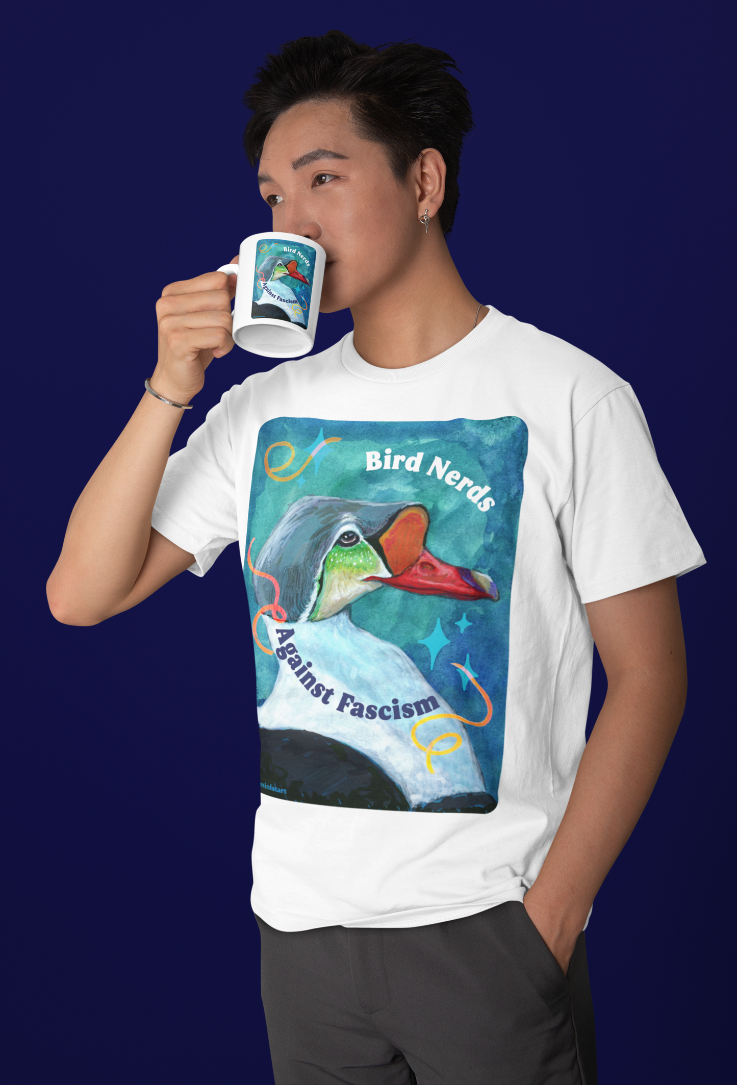 Bird Nerds Against Fascism: Feminist Shirt