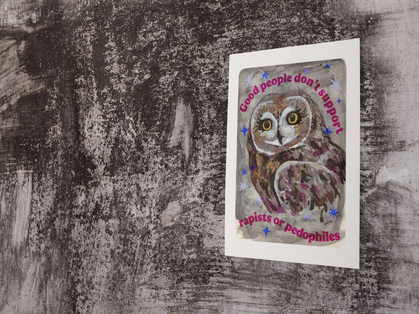 Good people don’t support rapists or pedophiles: feminist art print
