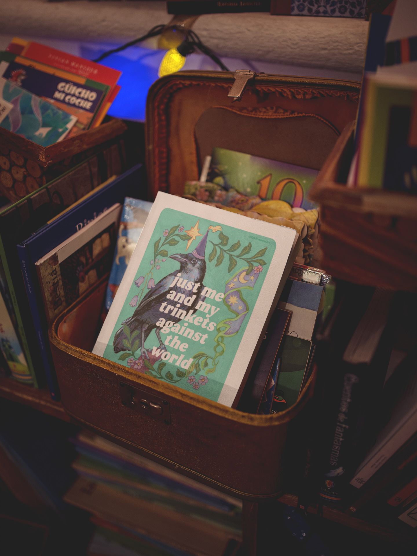 just me and my trinkets against the world: feminist art print