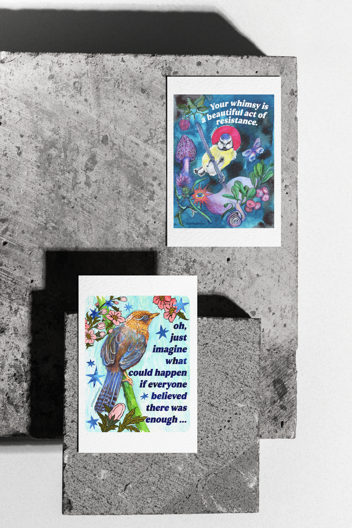 oh just imagine what could happen if everyone believed there was enough: feminist art print