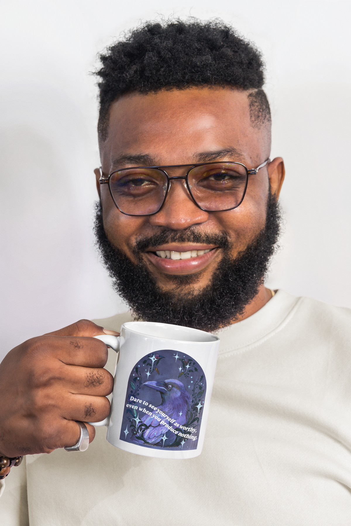 Dare to see yourself as worthy, even when you produce nothing: feminist mug