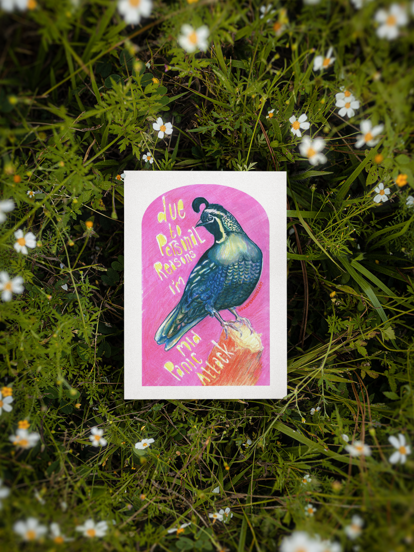 Due To Personal Reasons I'm Mid Panic Attack: Mental Health Art Print