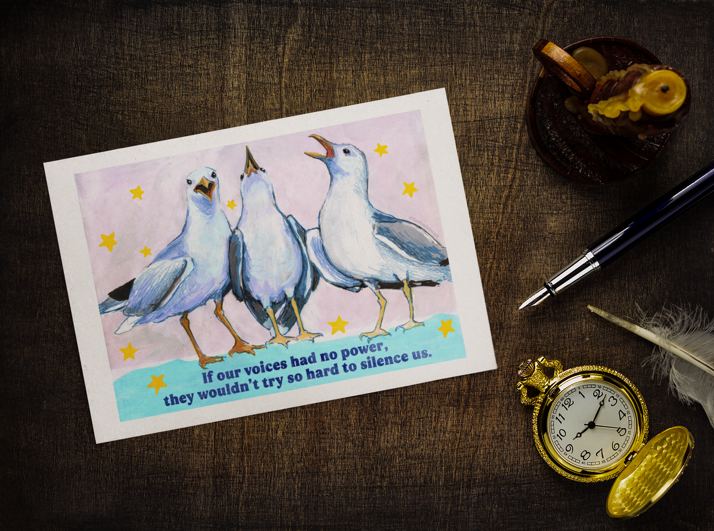 If our voices had no power, they wouldn't try so hard to silence us: feminist art print