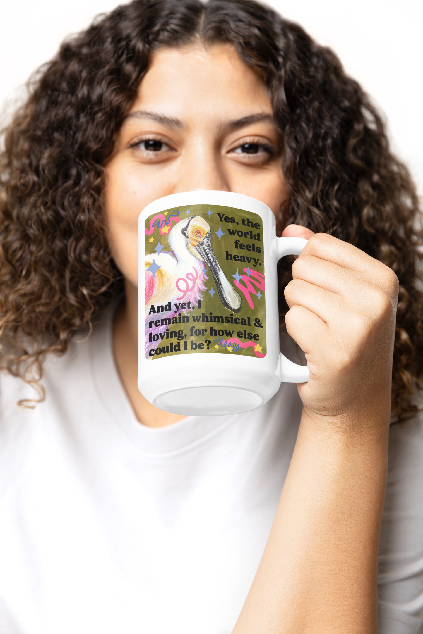 Yes, the world feels heavy and yet, I remain whimsical and loving, for how else could I be: feminist mug