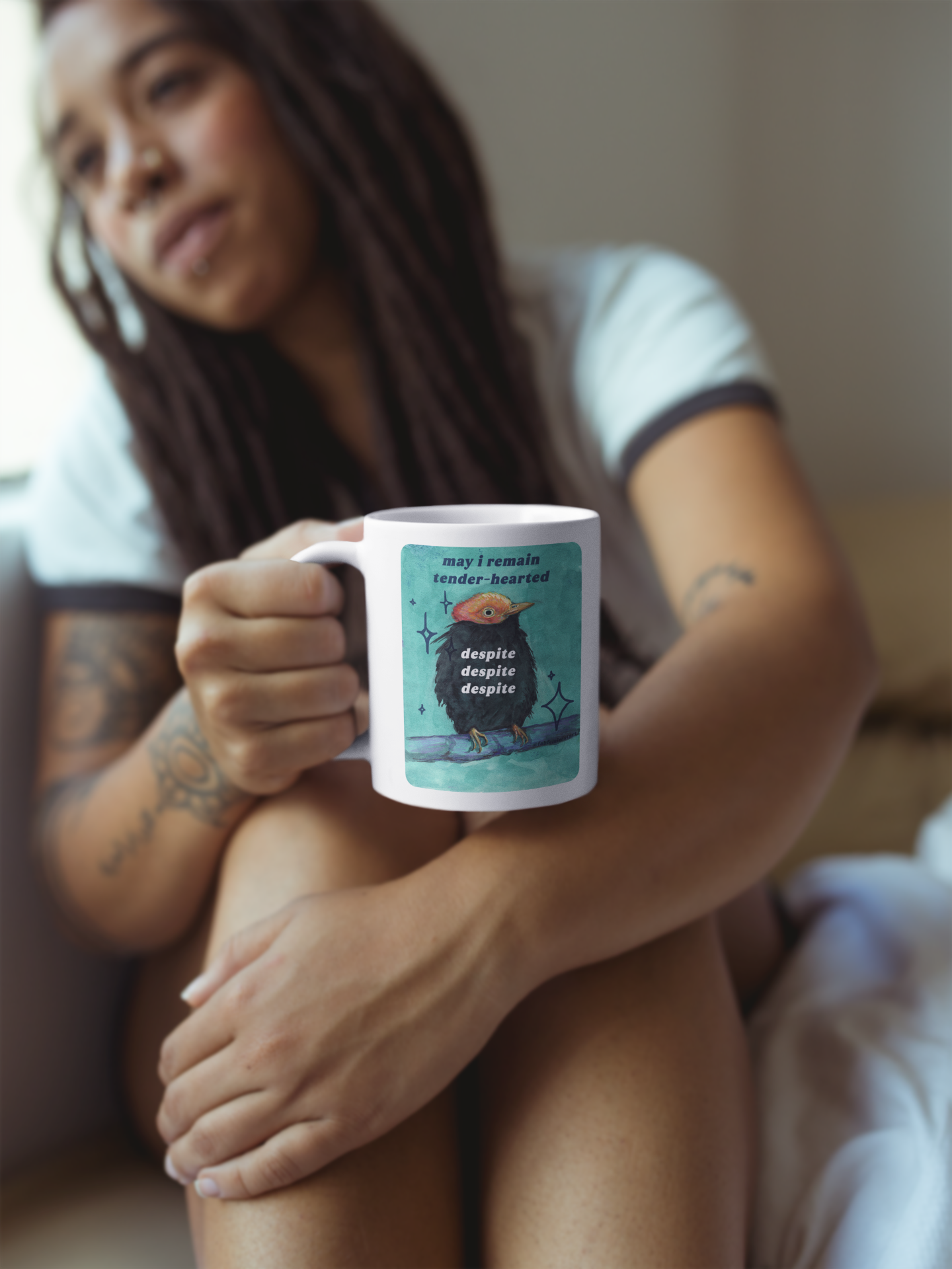 May i remain tender despite despite despite: feminist mug
