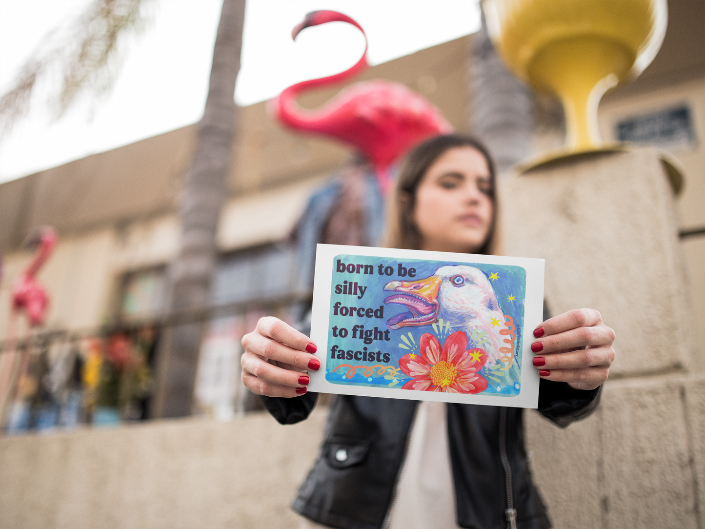 Born to Be Silly Forced to Fight Fascists : Feminist Art Print