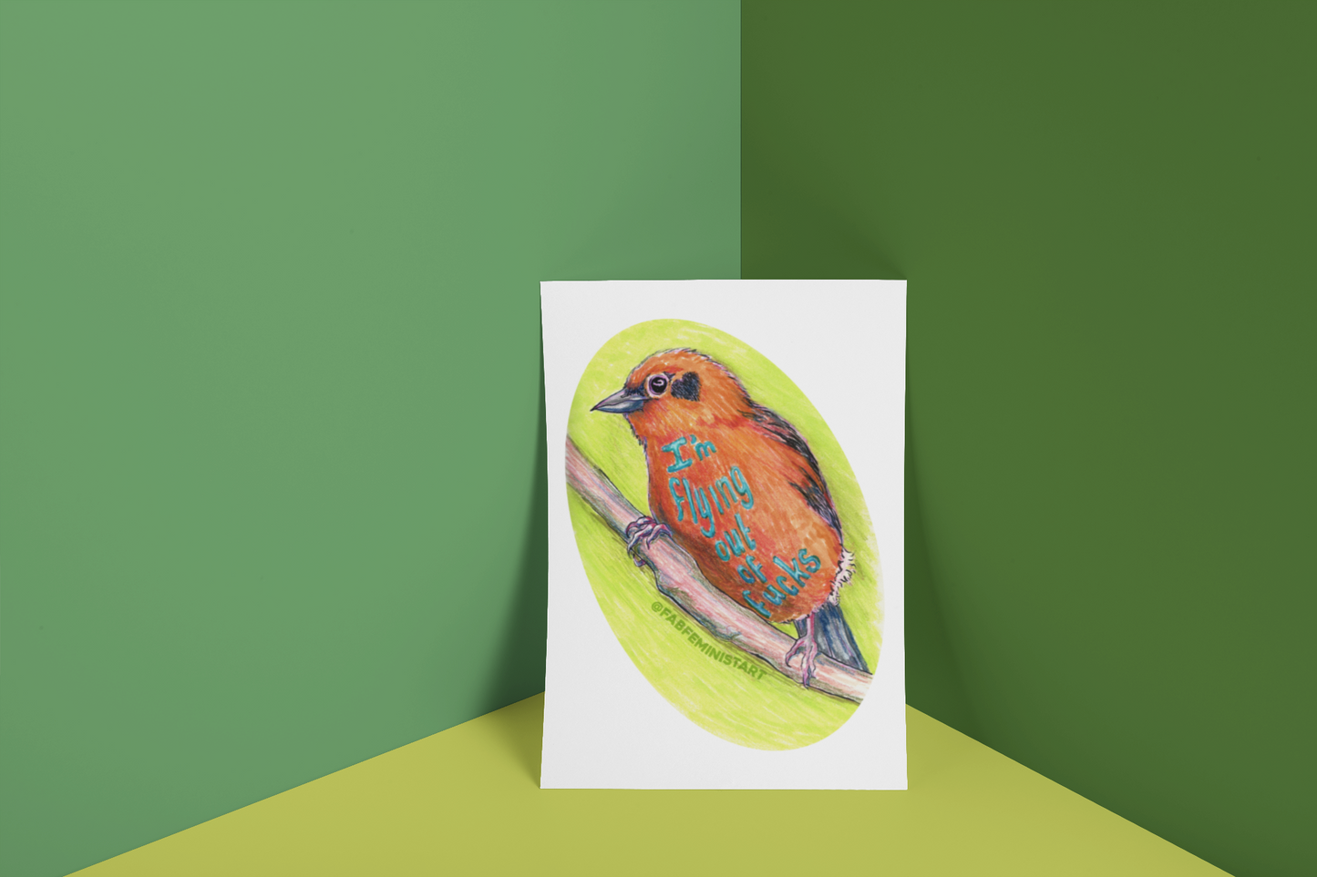 I'm Flying Out Of Fucks: Mental Health Art Print