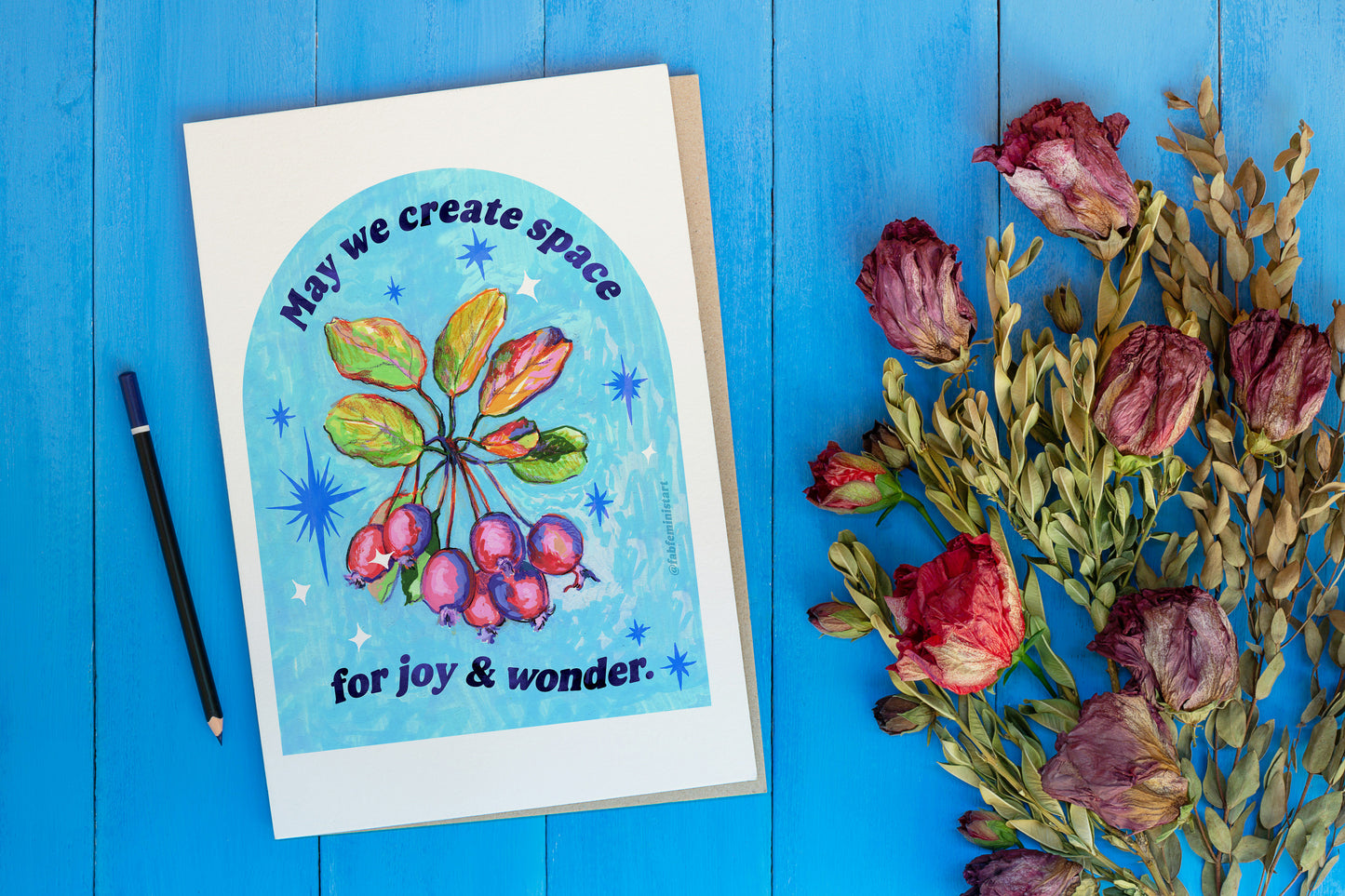 May we create space for joy and wonder: feminist art print