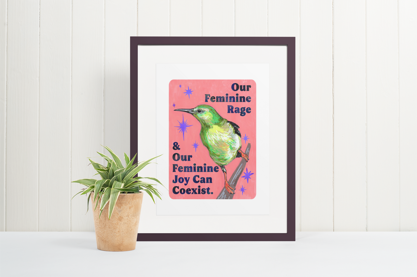 Our Feminine Rage & Our Feminine Joy Can Coexist: feminist art print