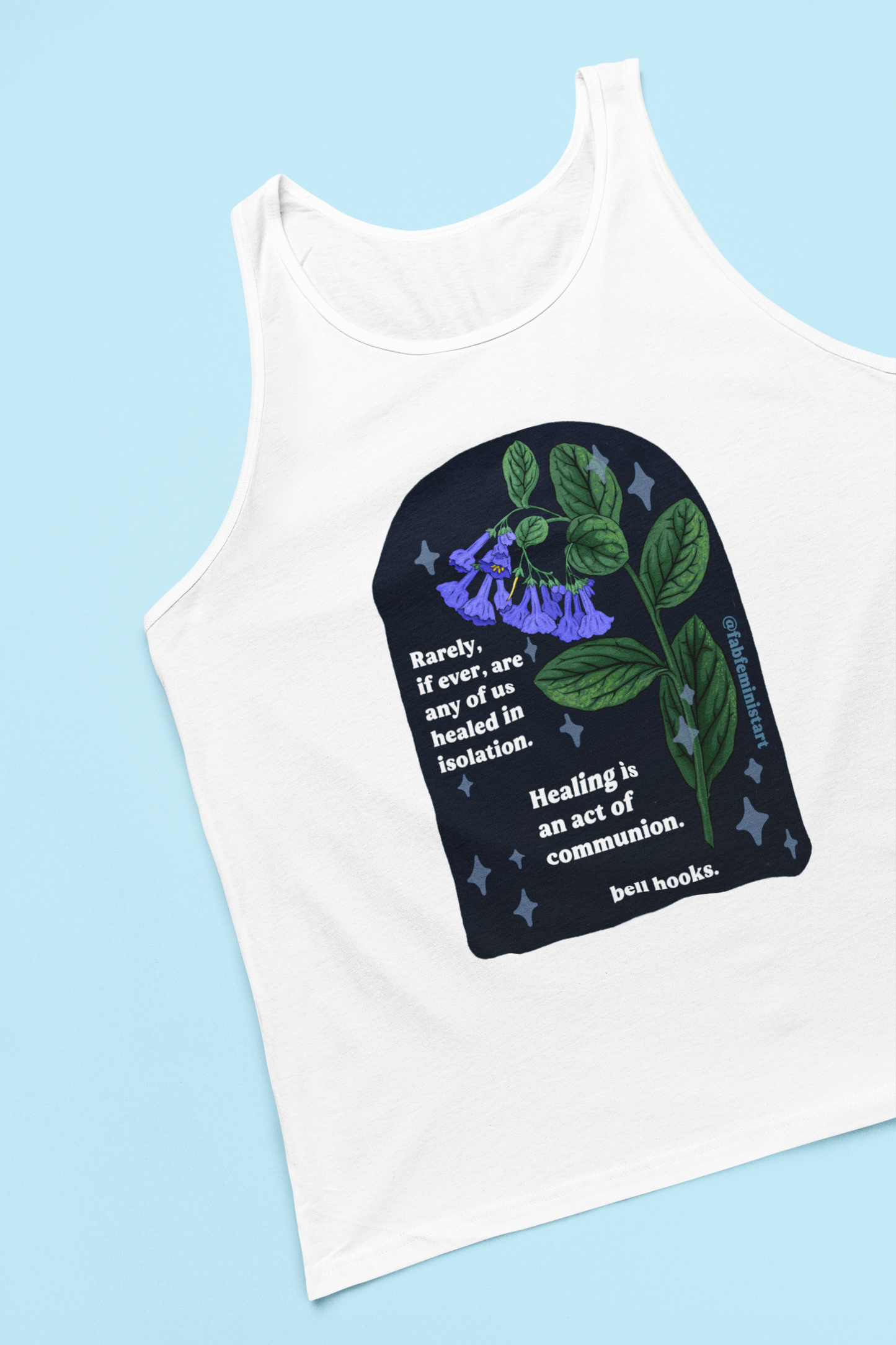 Rarely, if ever, are any of us healing in isolation. Healing is an act of communion, bell hooks: Unisex Jersey Tank