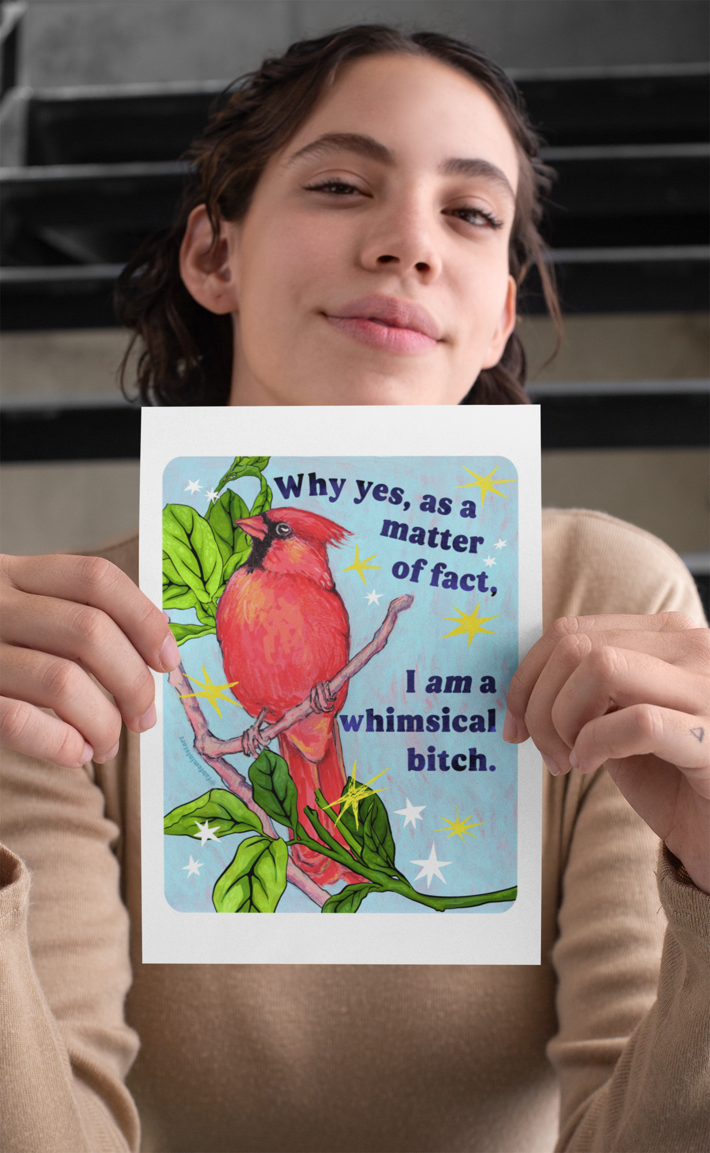 Why yes, as a matter of fact, I am a whimsical bitch: Feminist Art Print