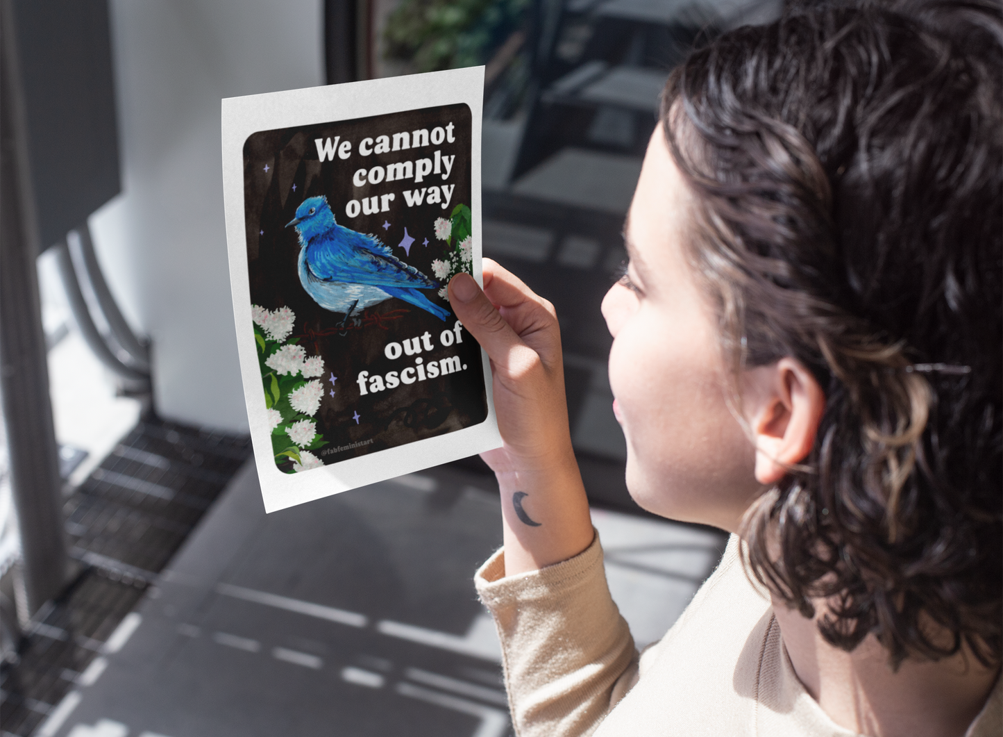 We cannot comply our way out of fascism: feminist art print