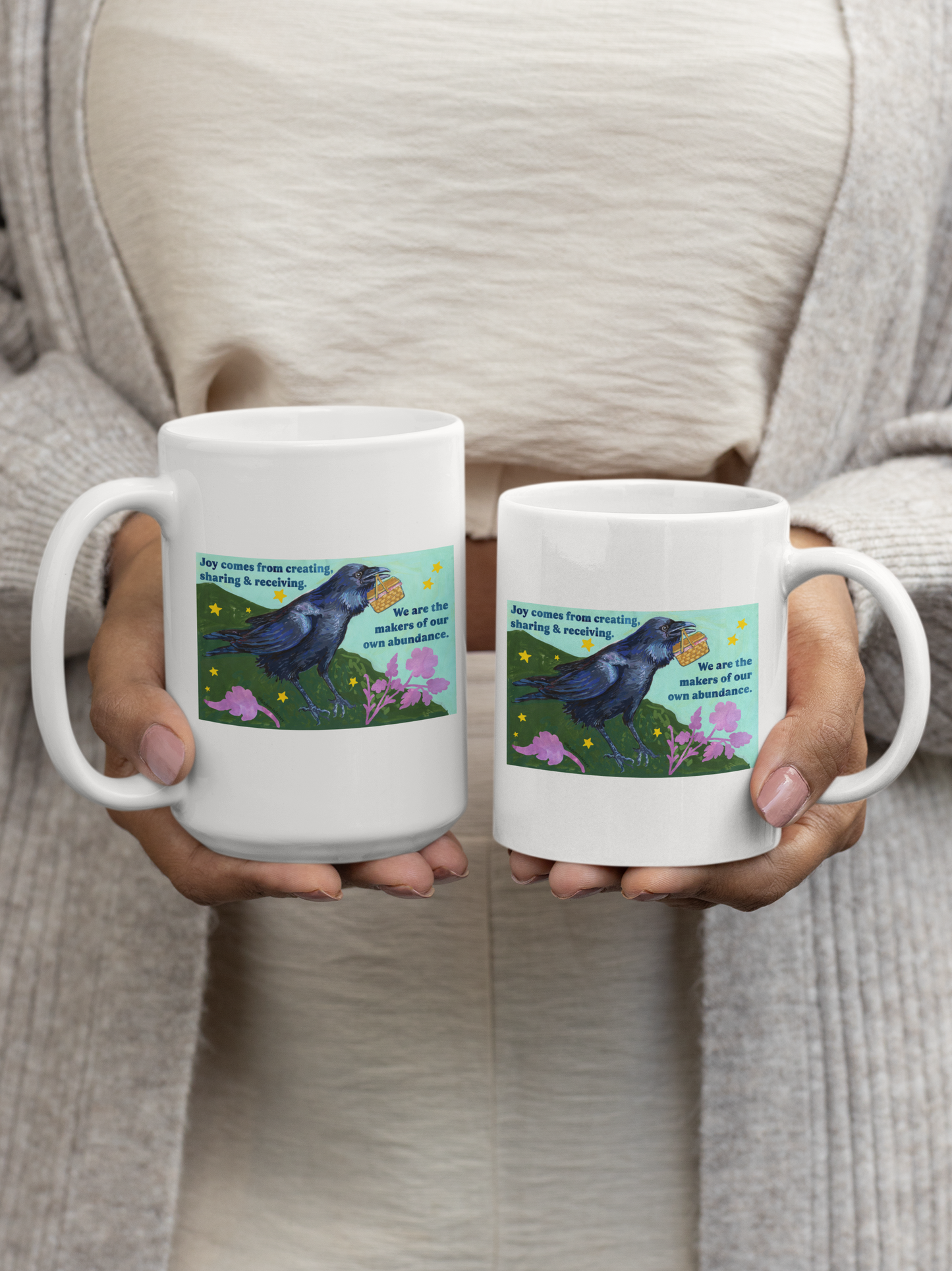 Joy comes from creating, sharing and receiving: feminist mug
