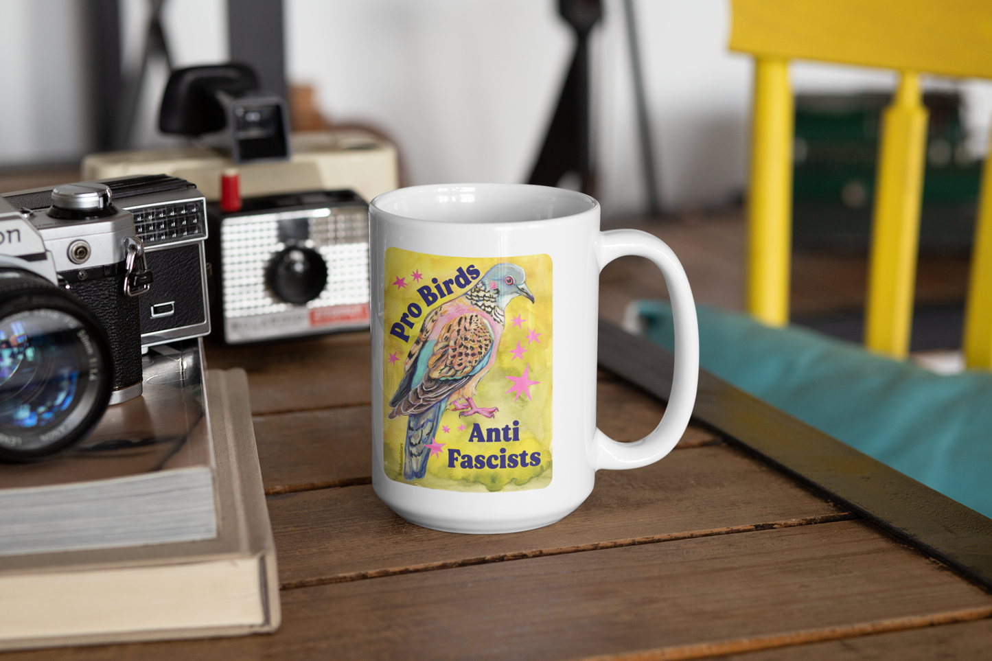 Pro Birds Anti Fascists: Feminist Mug
