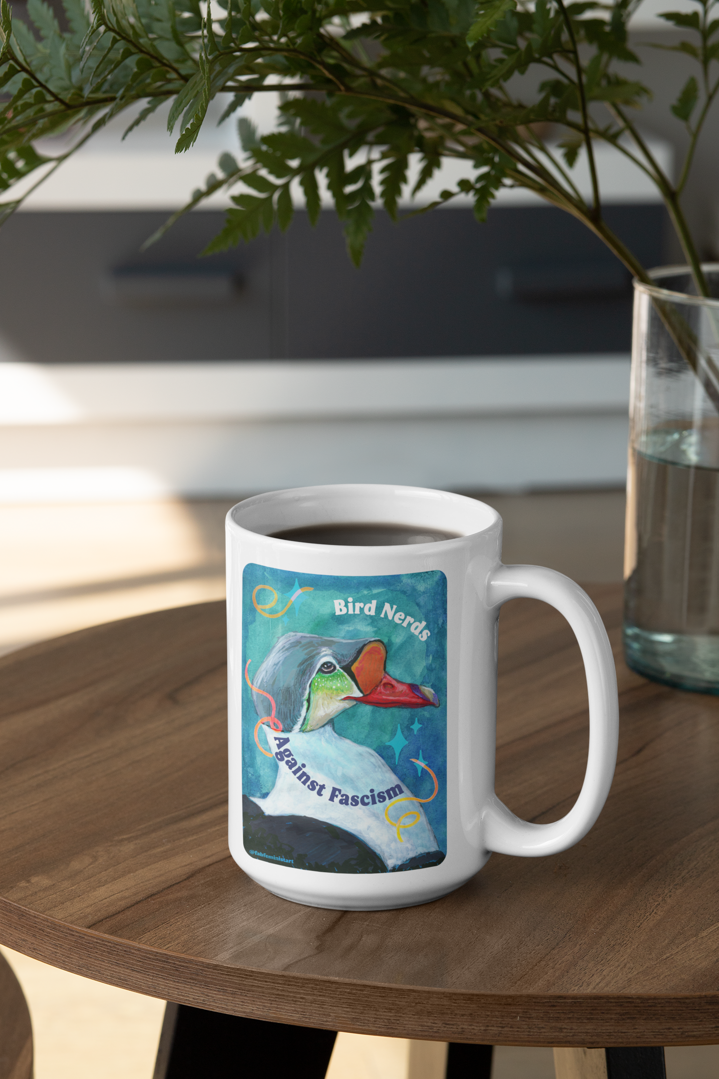 Bird Nerds Against Fascism: Feminist Mug