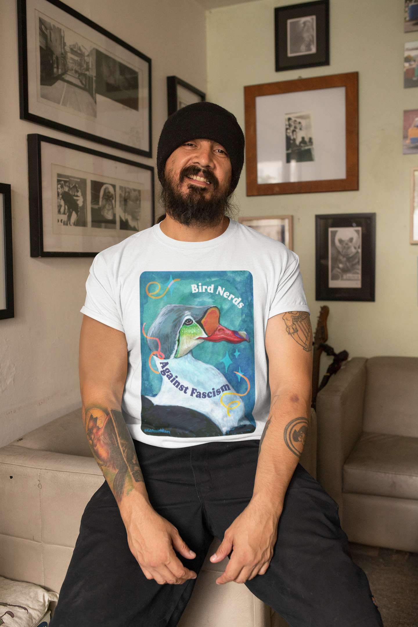 Bird Nerds Against Fascism: Feminist Shirt