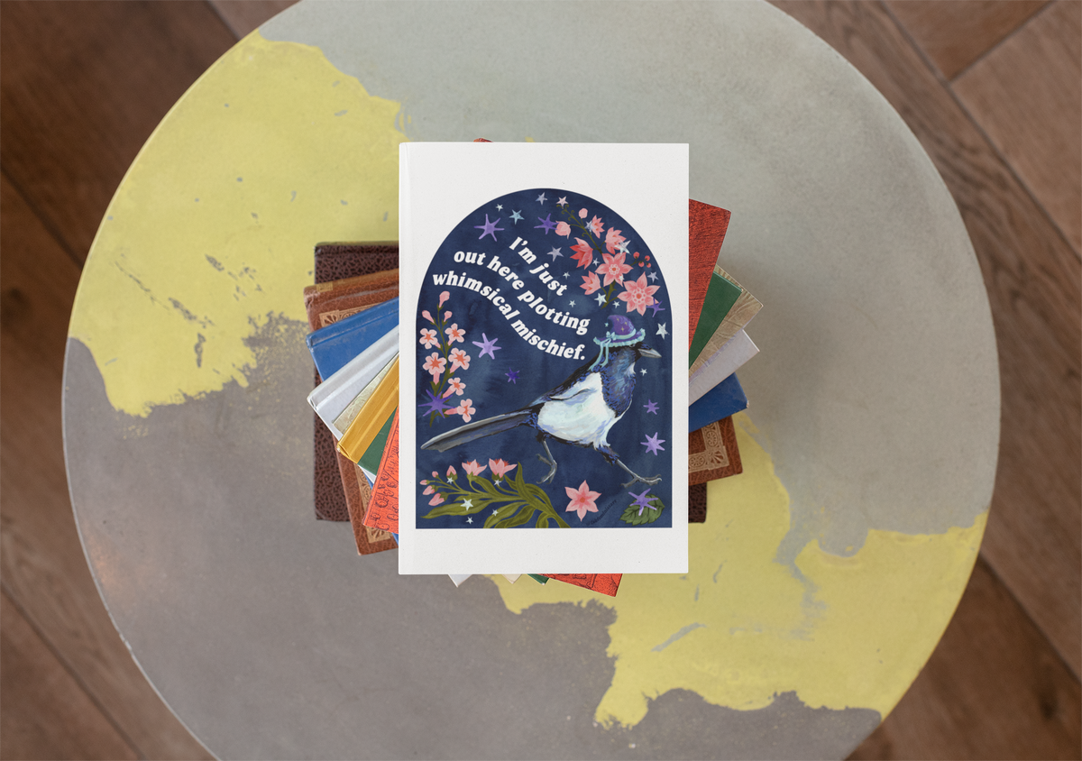 I’m Just Out Here Plotting Whimsical Mischief: Magpie Art Print