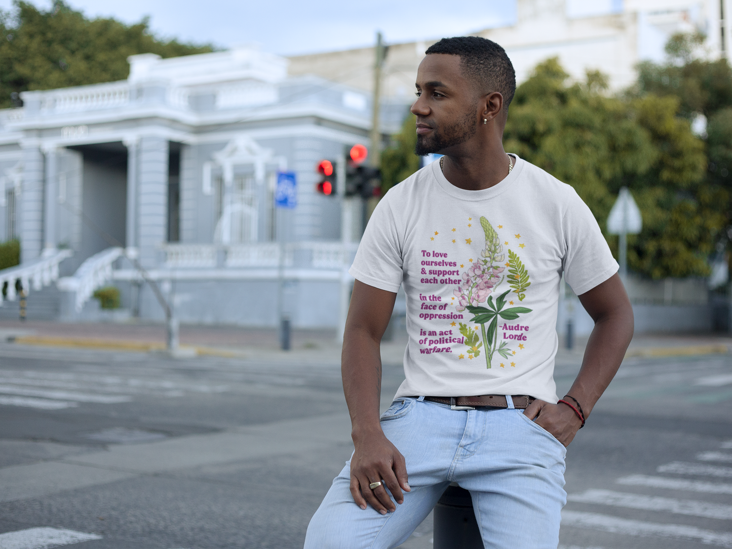To love ourselves and support each other in the face of oppression is an act of political warfare, Audre Lorde: feminist shirt