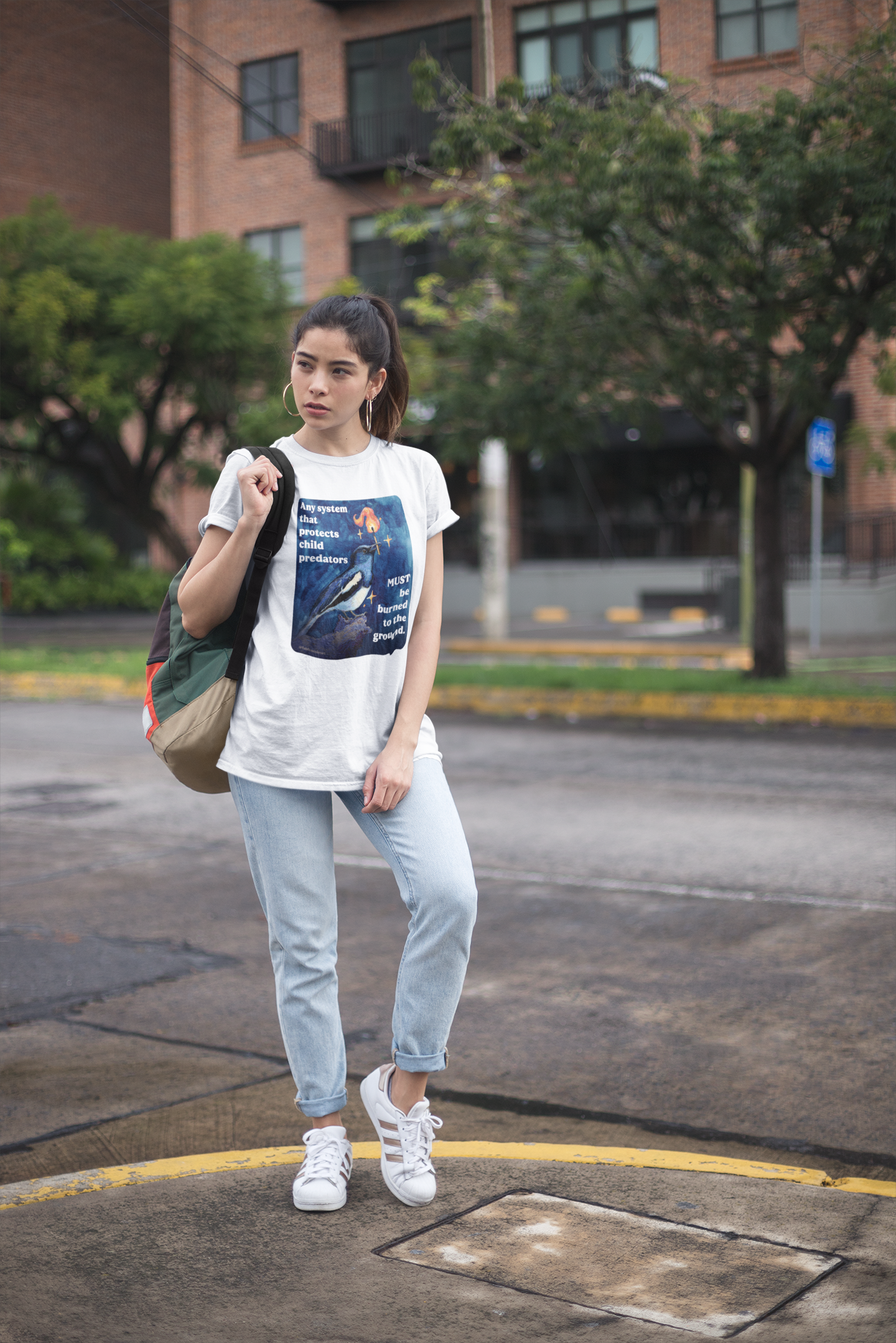 Any system that protects child predators must be burned to the ground: feminist shirt