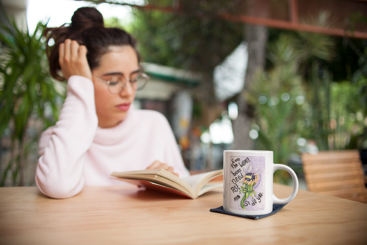 Even the busiest bees need to rest and so do you: Mental Health Mug