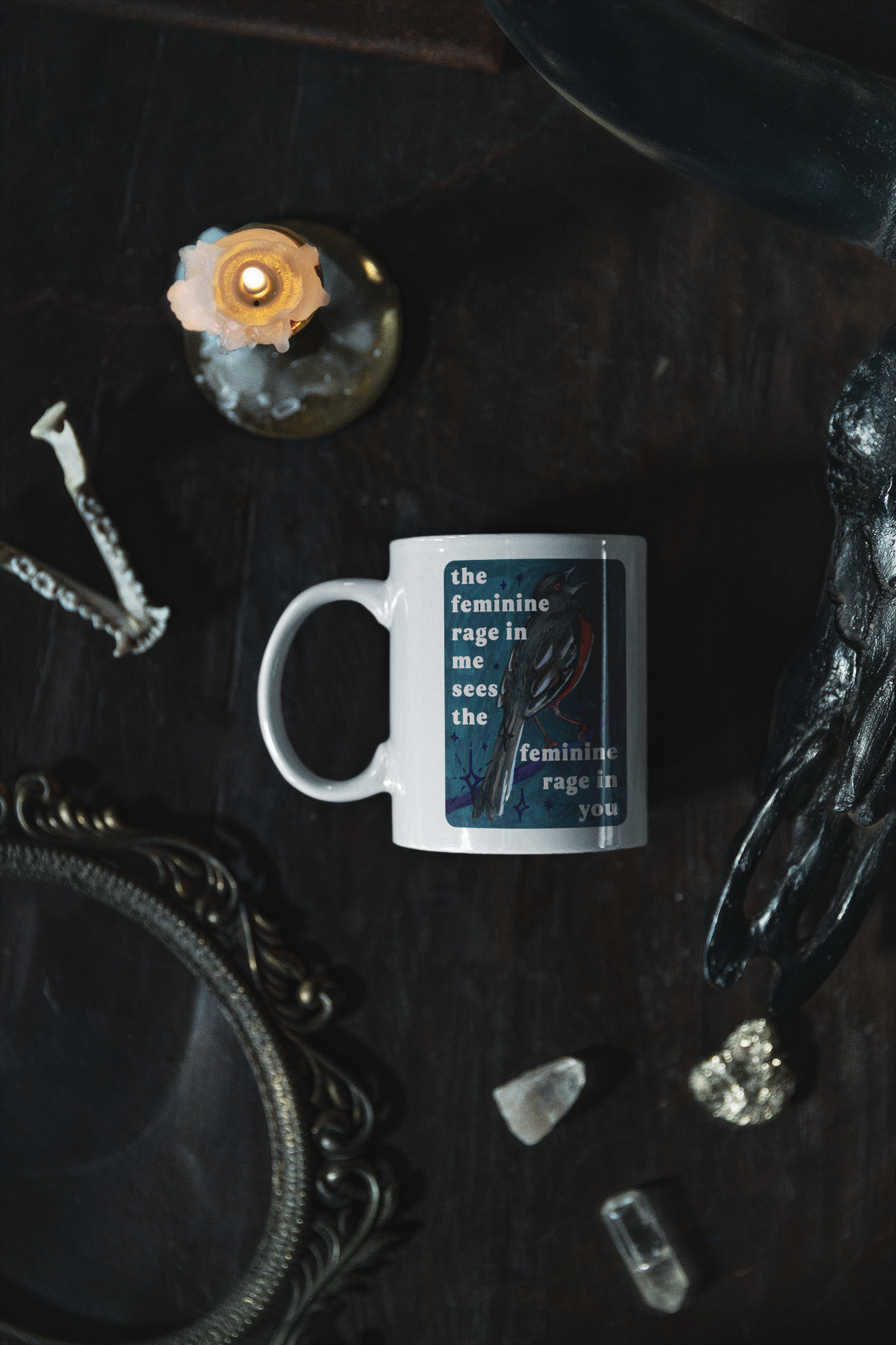 the feminine rage in me sees the feminine rage in you: Feminist Mug