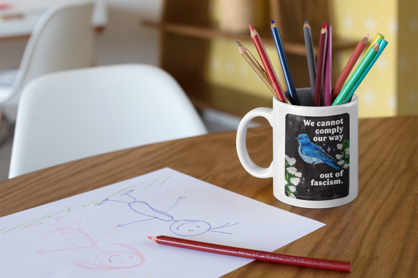 We cannot comply our way out of fascism: feminist mug