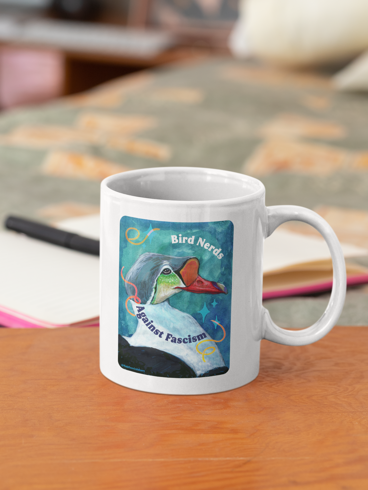 Bird Nerds Against Fascism: Feminist Mug