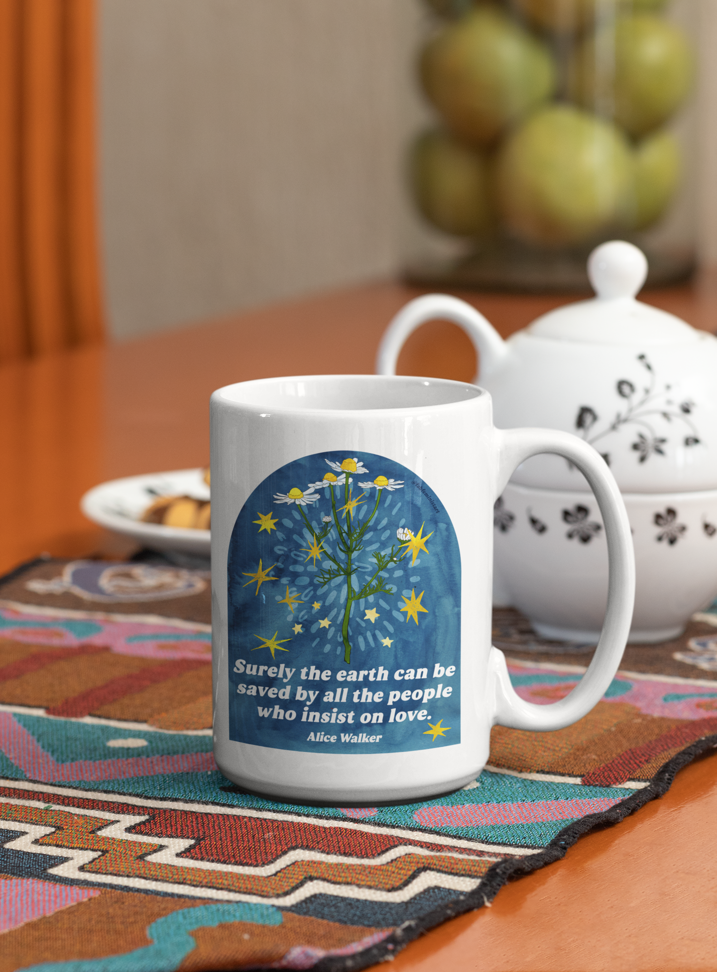 Surely the earth can be saved by all the people who insist on love, Alice Walker: feminist mug
