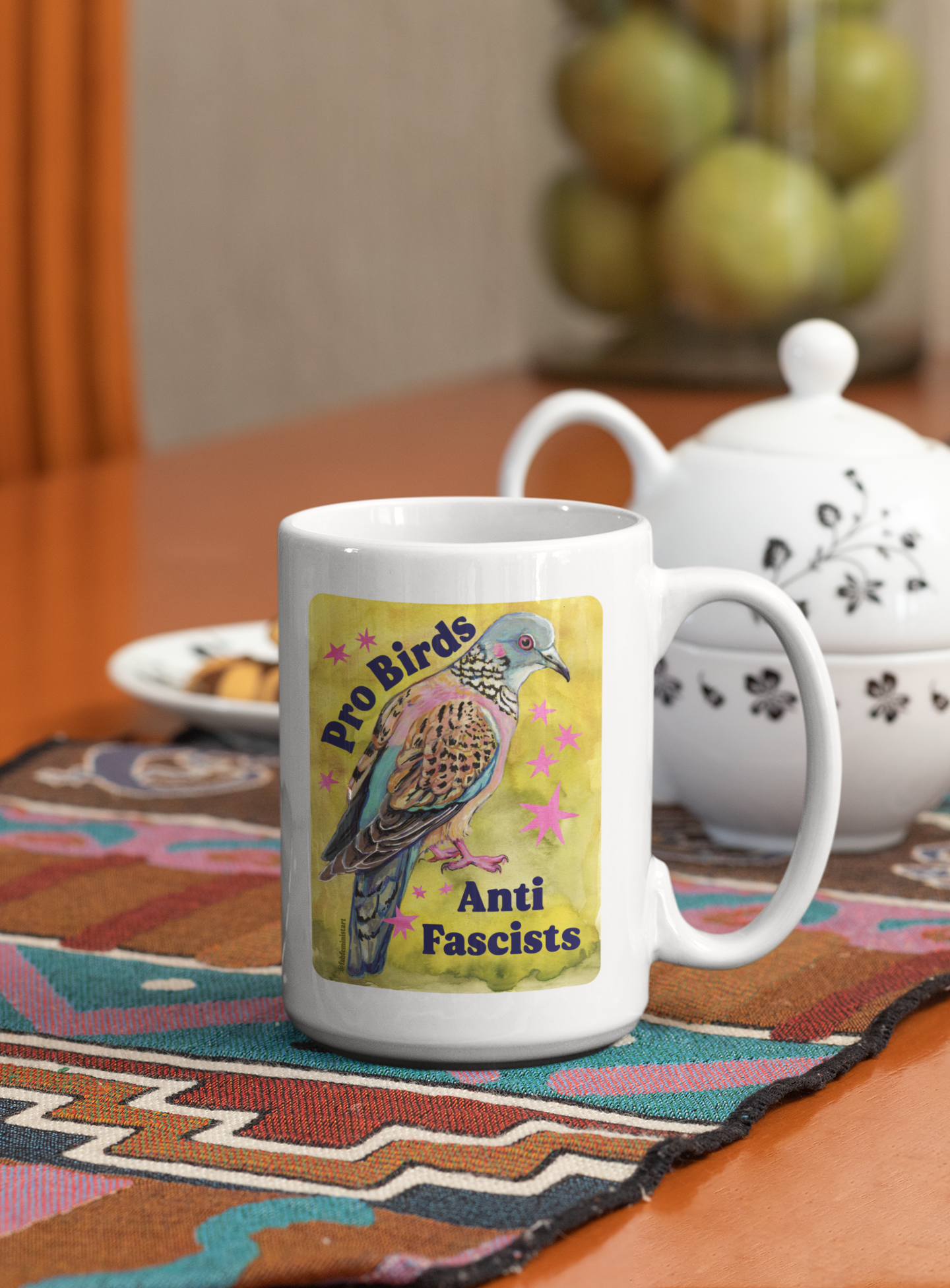 Pro Birds Anti Fascists: Feminist Mug