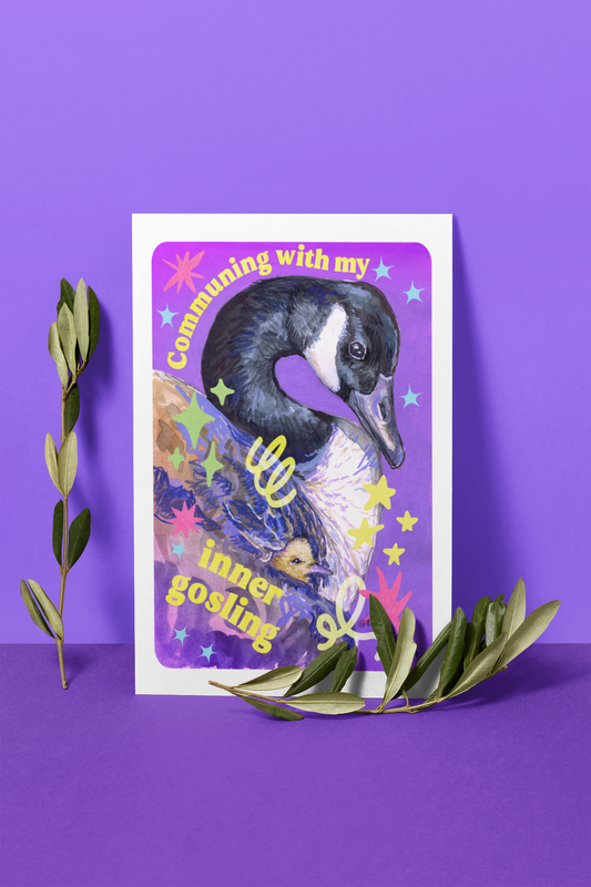 Communing With My Inner Gosling: Mental Health Art Print