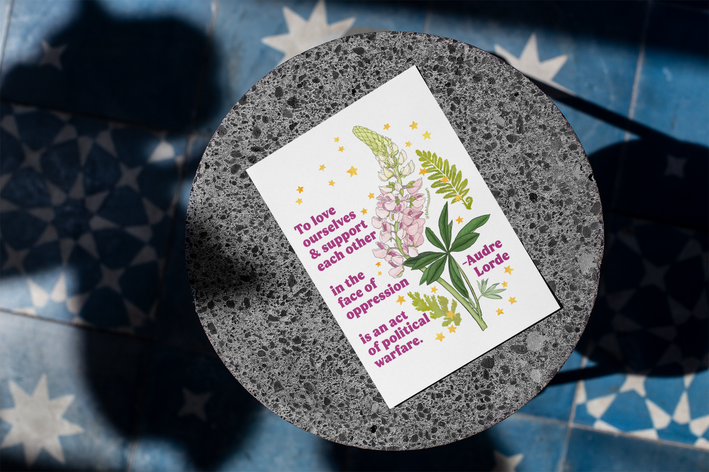 To love ourselves and support each other in the face of oppression is an act of political warfare, Audre Lorde: feminist art print