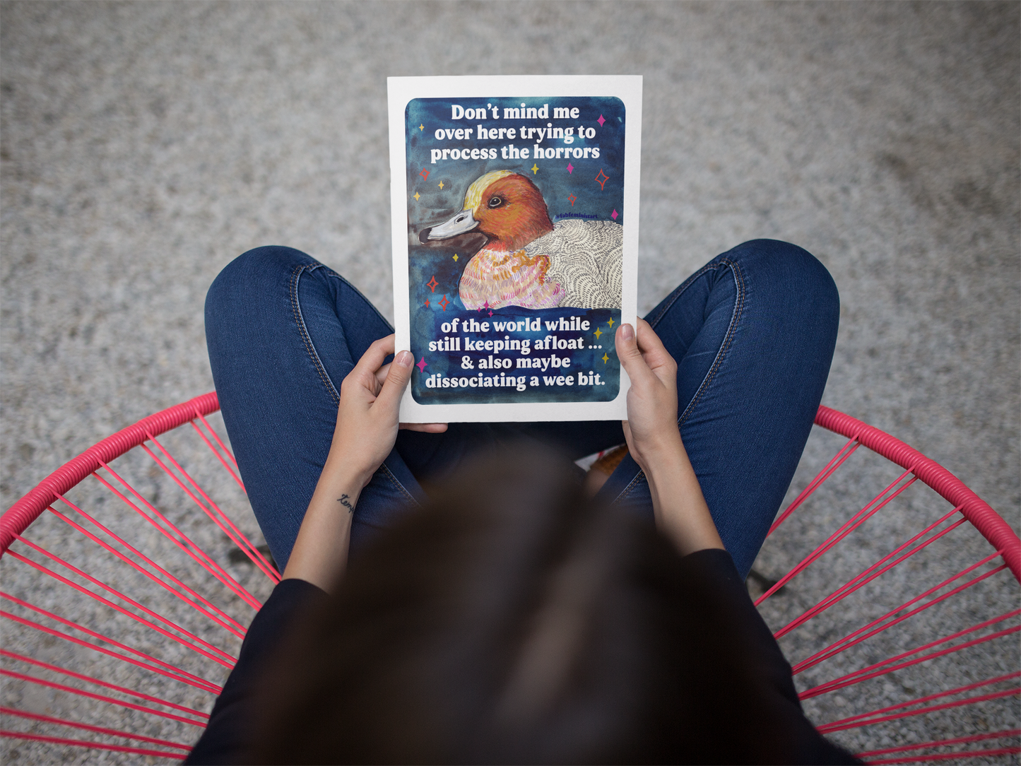 Don't mind me over here trying to process the horrors of the world while still keeping afloat: feminist print