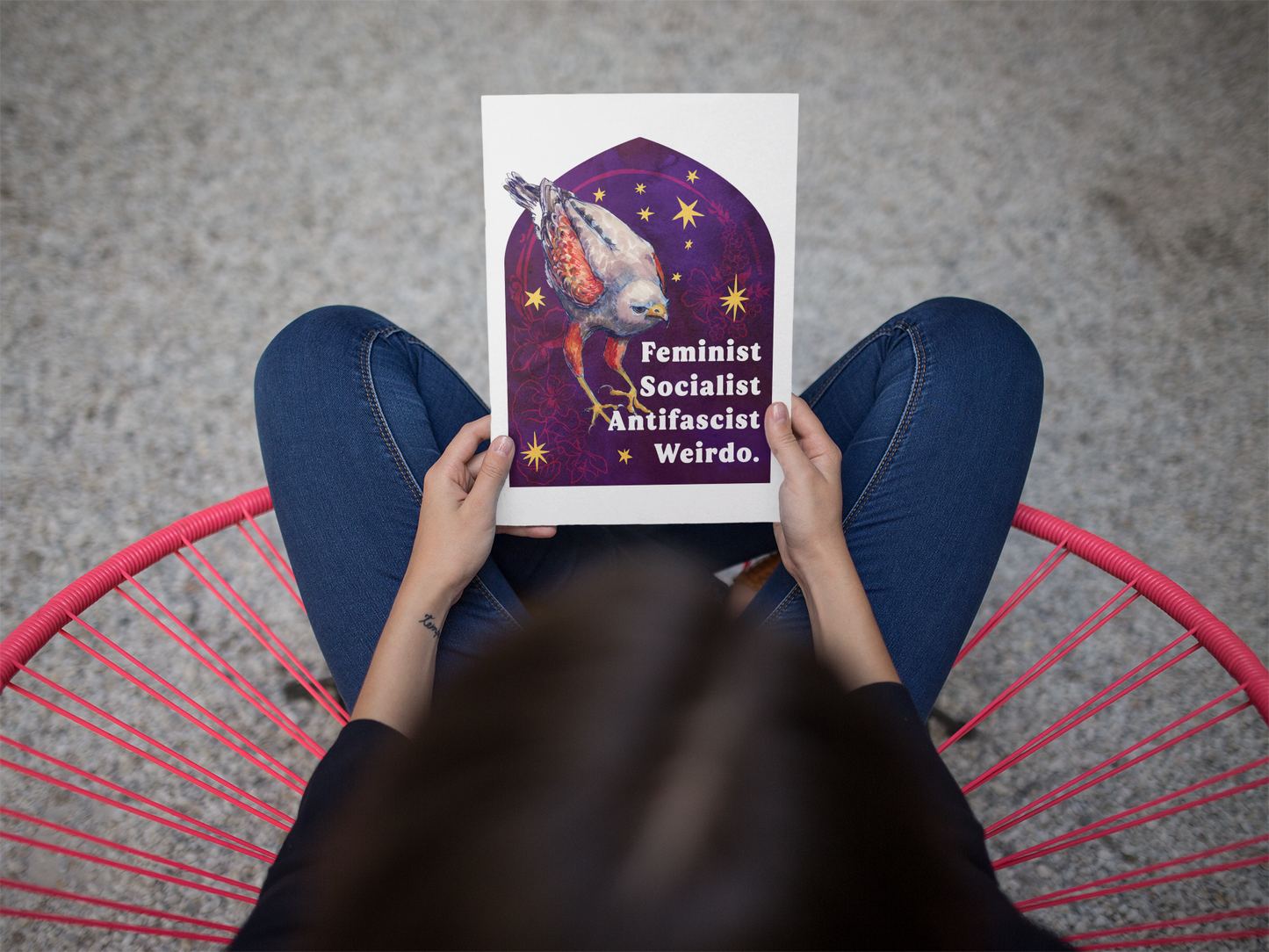 Feminist Socialist Antifascist Weirdo Poster: Feminist Art Print