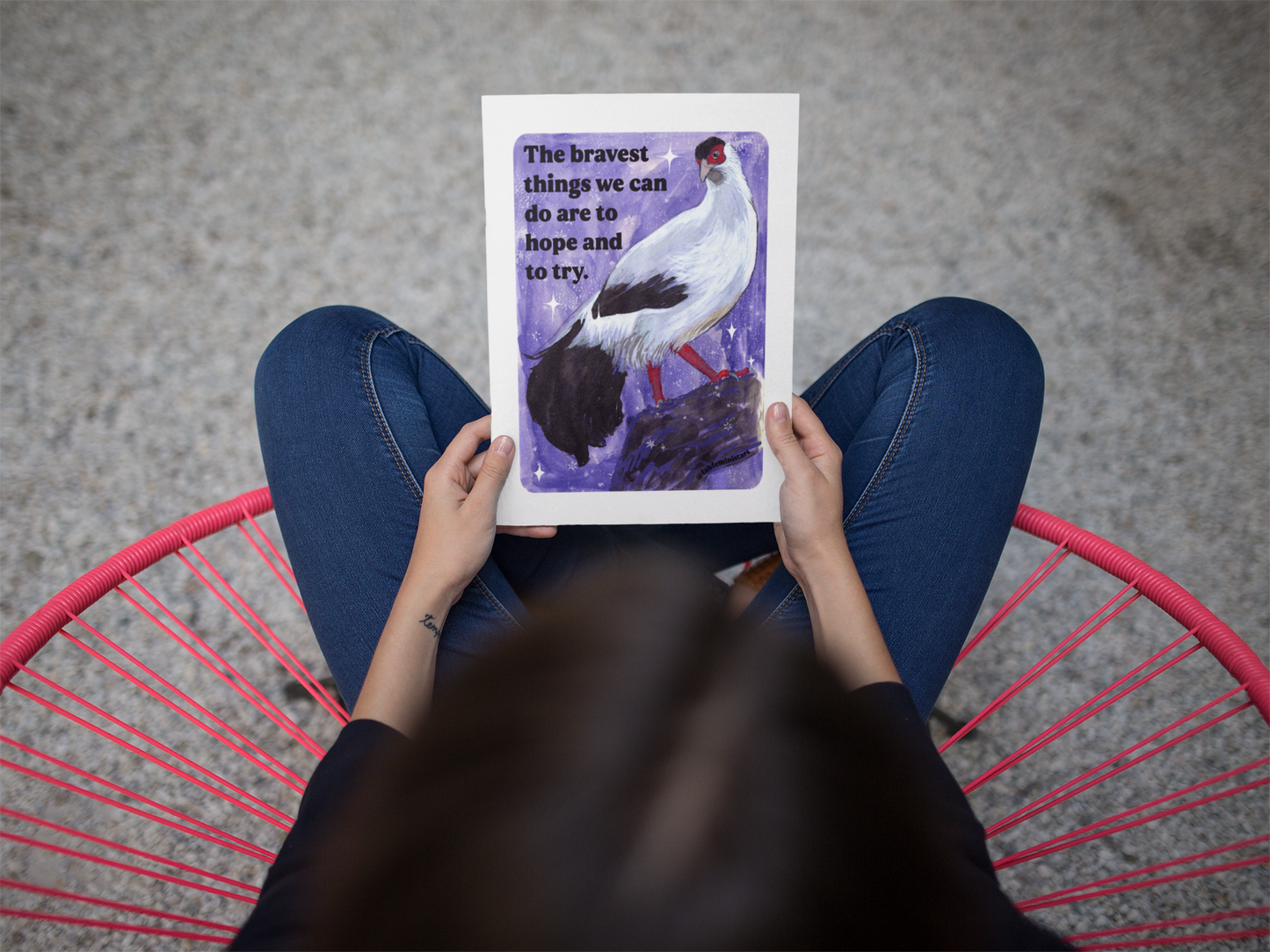 The bravest things we can do are to hope and to try: feminist art print