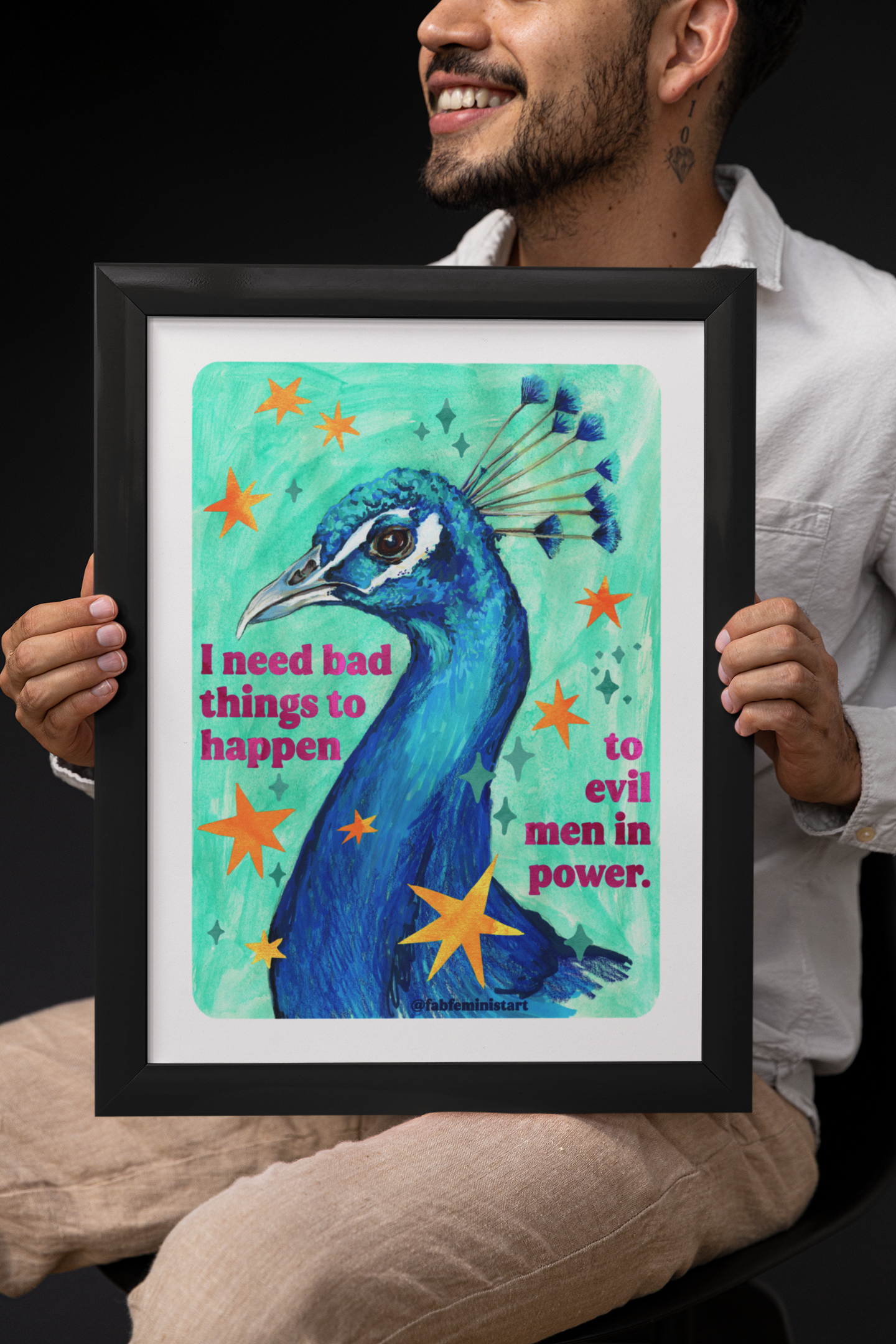 I Need Bad Things to Happen to Evil Men in Power: Feminist Art Print