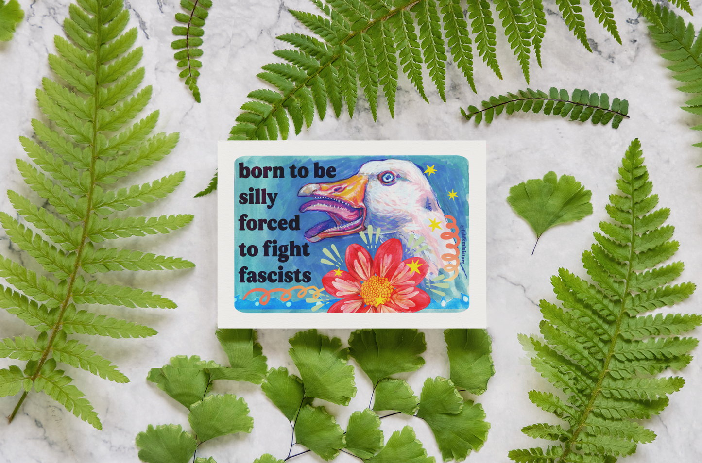 Born to Be Silly Forced to Fight Fascists : Feminist Art Print