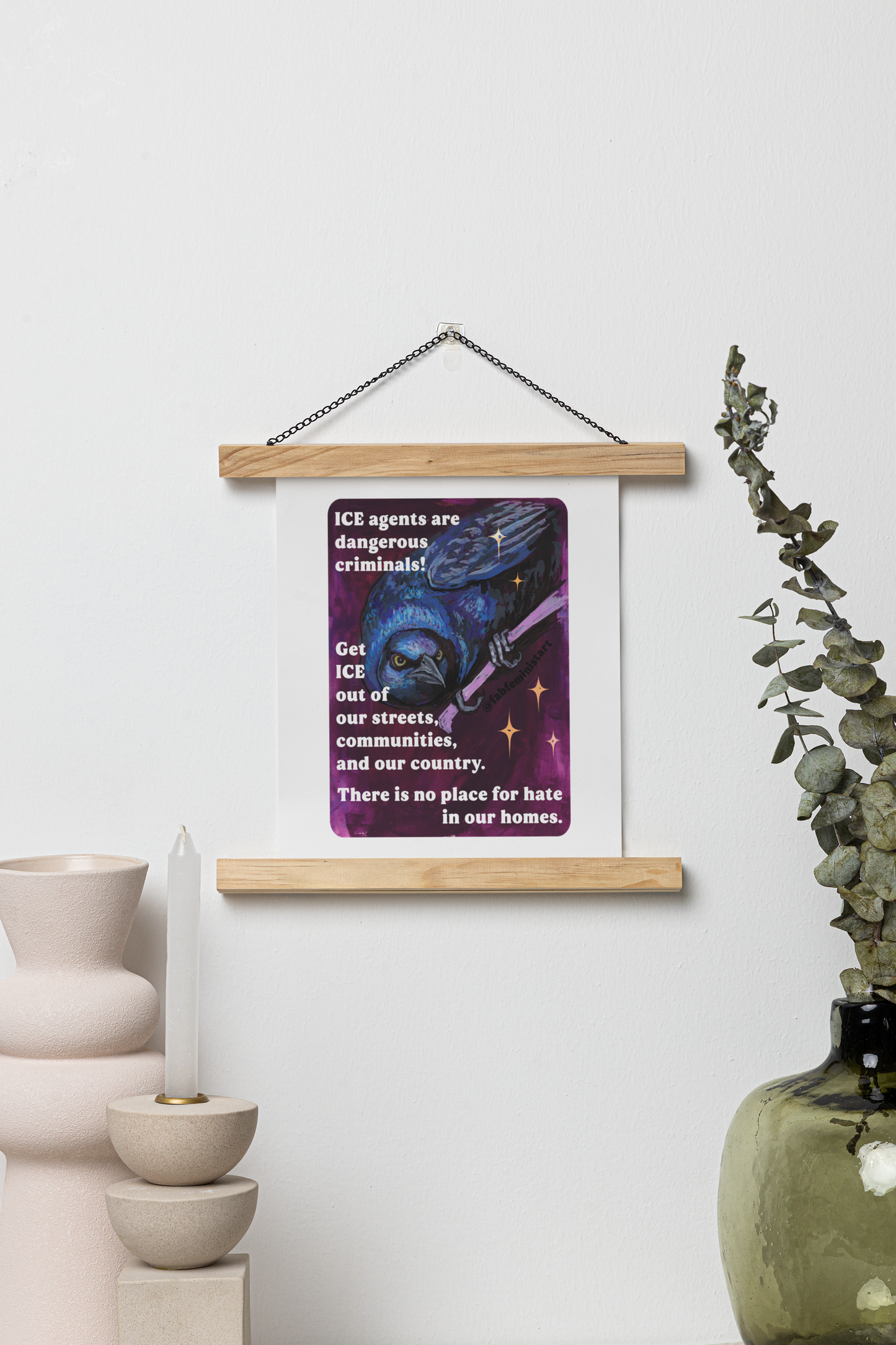 ICE agents are dangerous criminals: Feminist Art Print