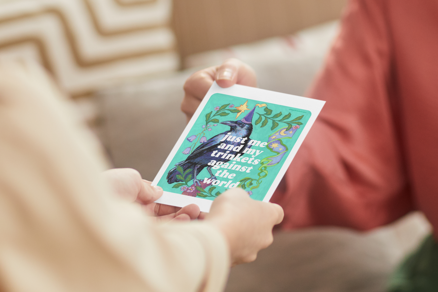 just me and my trinkets against the world: feminist art print