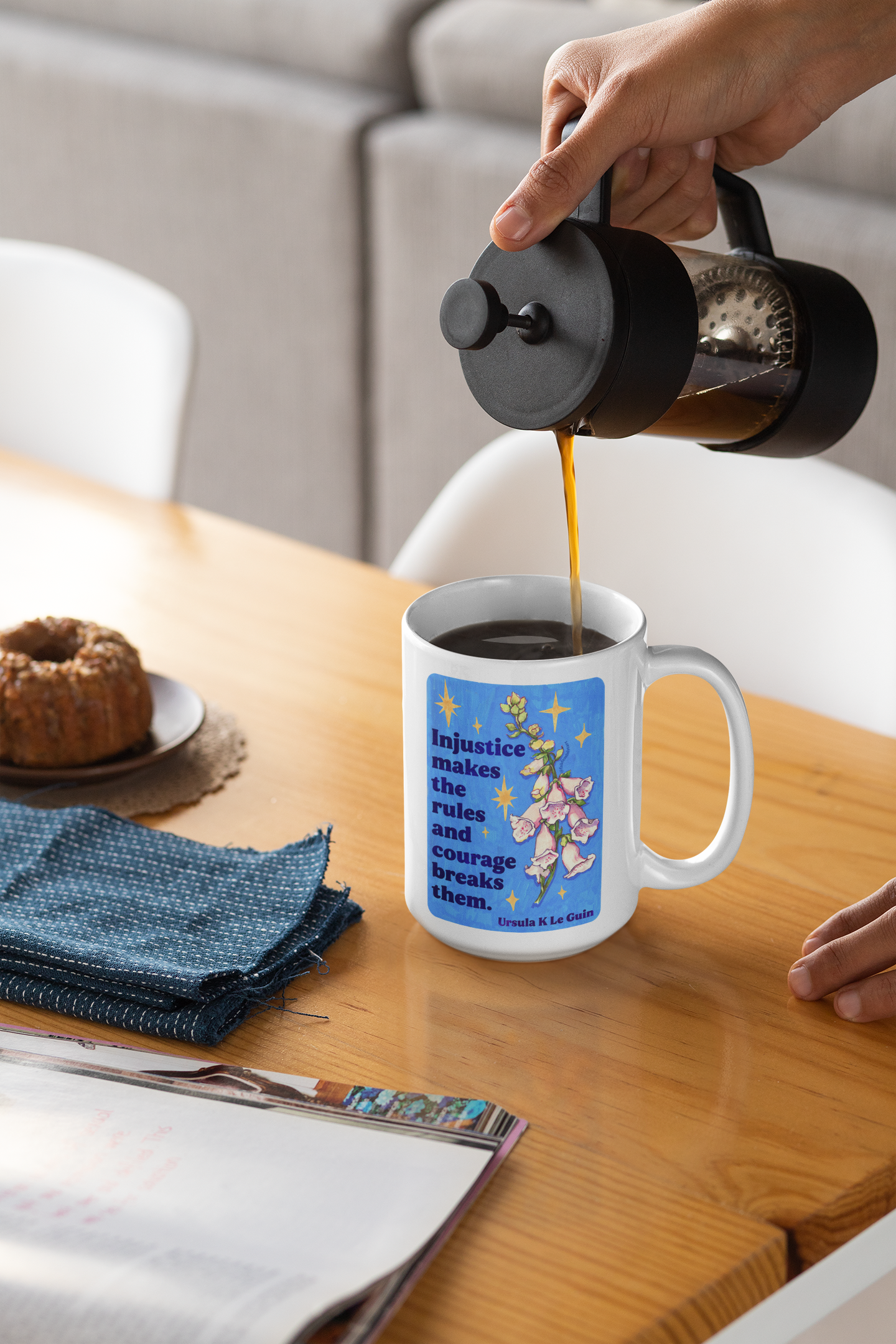 Injustice makes the rules and courage breaks them, Ursula K Le Guin: Feminist Mug